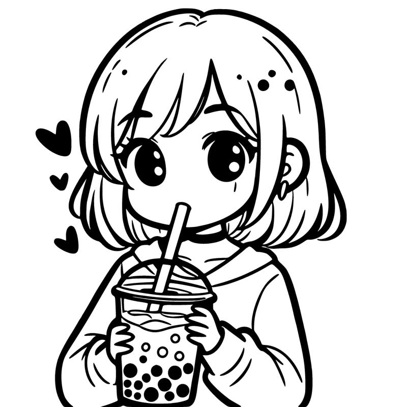 girl drinking boba tea