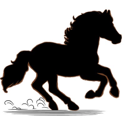 realistic horse running