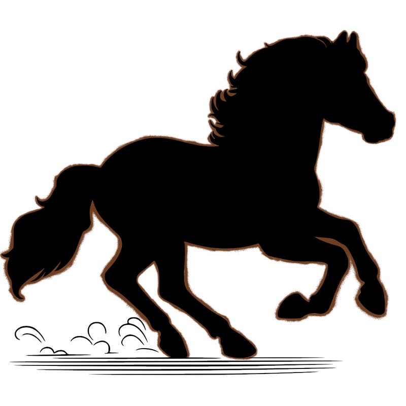 realistic horse running