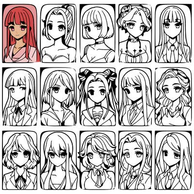 girls that look diffrent anime