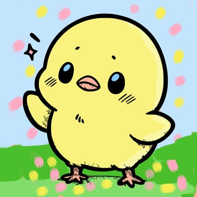 a manga little baby chick