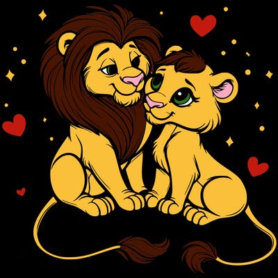 lion and lioness inlove