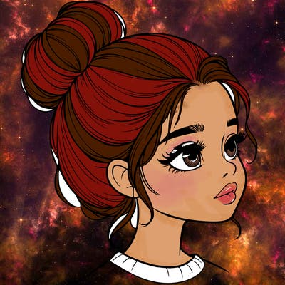 realistic girl with bun