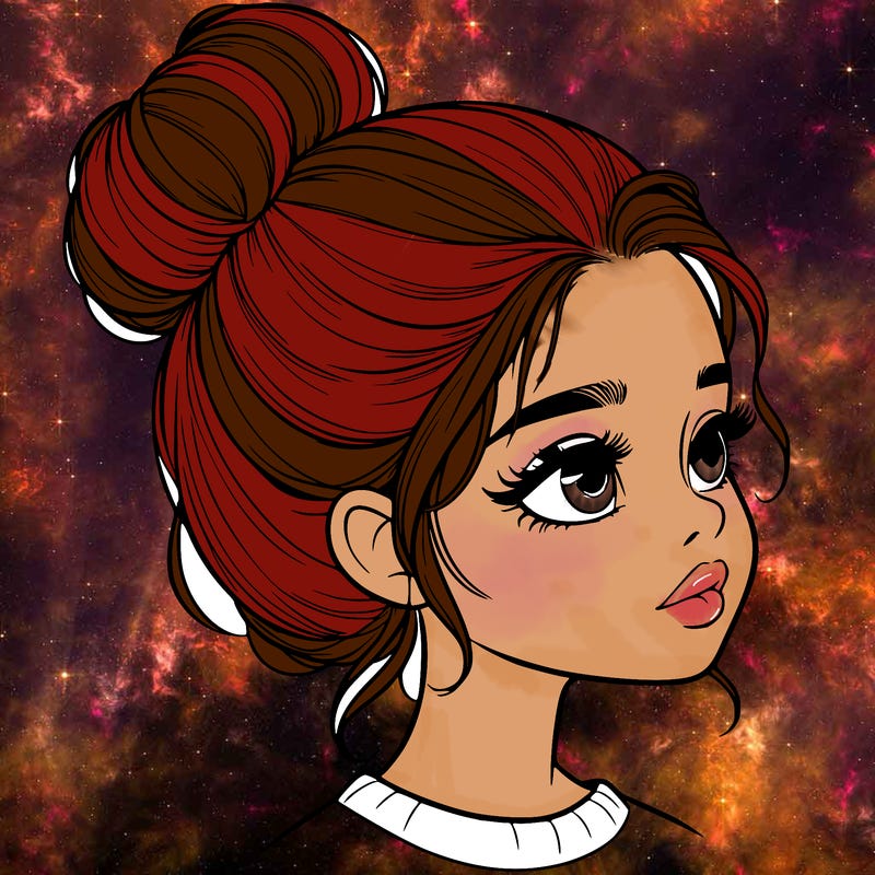 realistic girl with bun