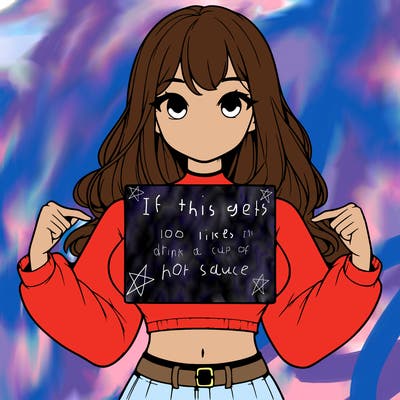 girl holding a blank sign in a long sleeve crop top