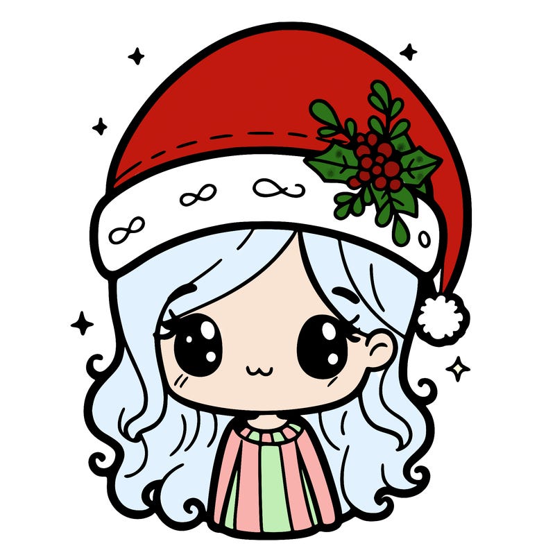 christmas hat girl