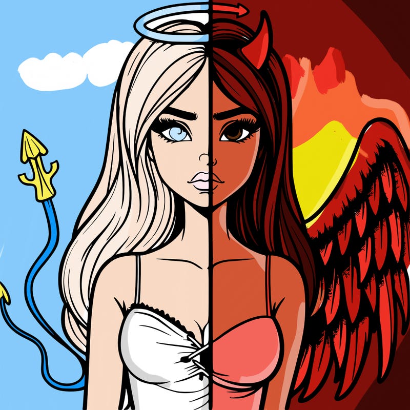 devil vs angel realistic girl