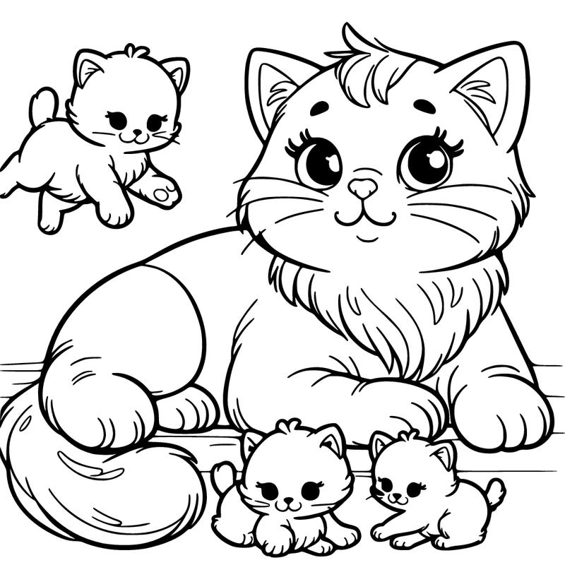 cat with kittens