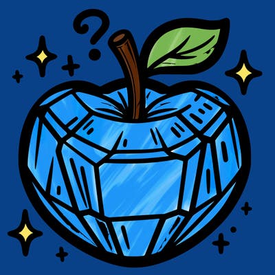 very shiny crystal apple