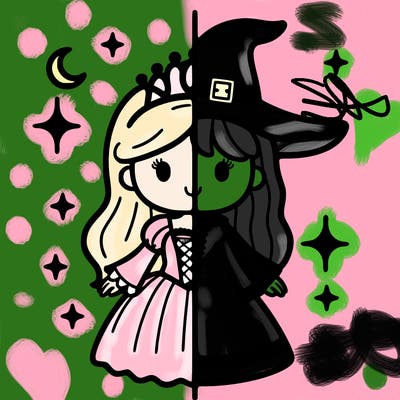 split princess and witch