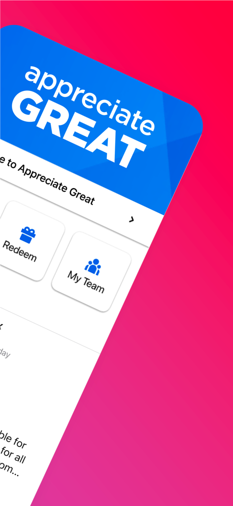 Culture Cloud app interface showing employee recognition and reward options.