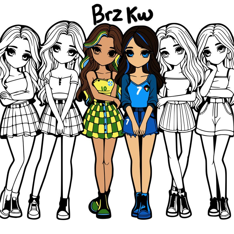 a group of girls realistic