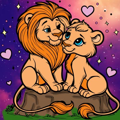 lion and lioness inlove