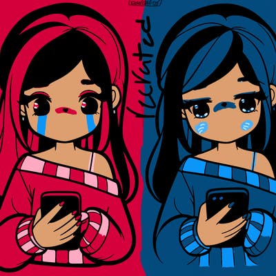 a girl holding a phone texting
