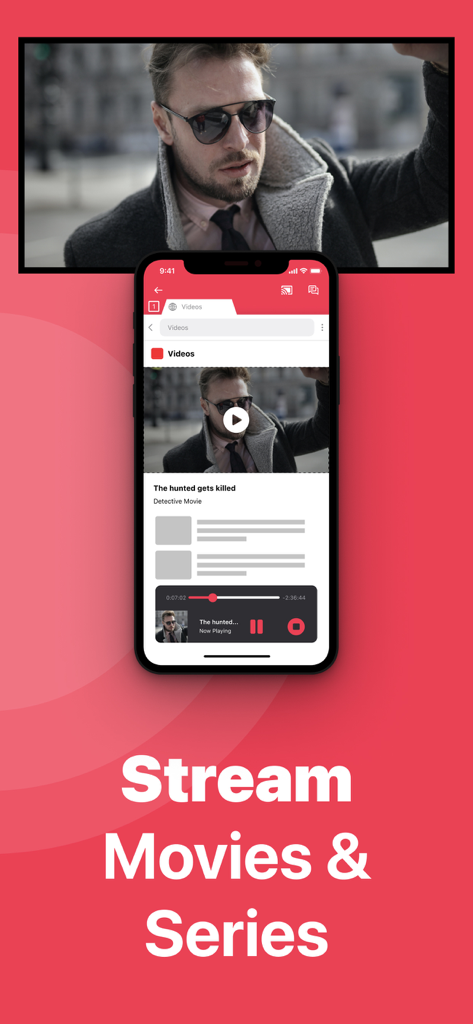iPhone spiegelt einen Film auf den Bildschirm eines Samsung Smart TV