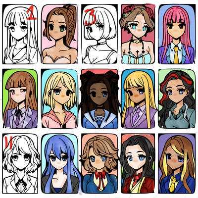 girls that look diffrent anime