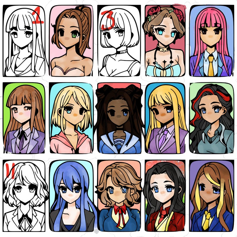 girls that look diffrent anime