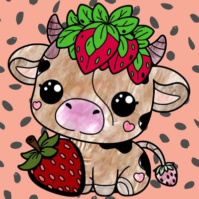 cute strawberry cow