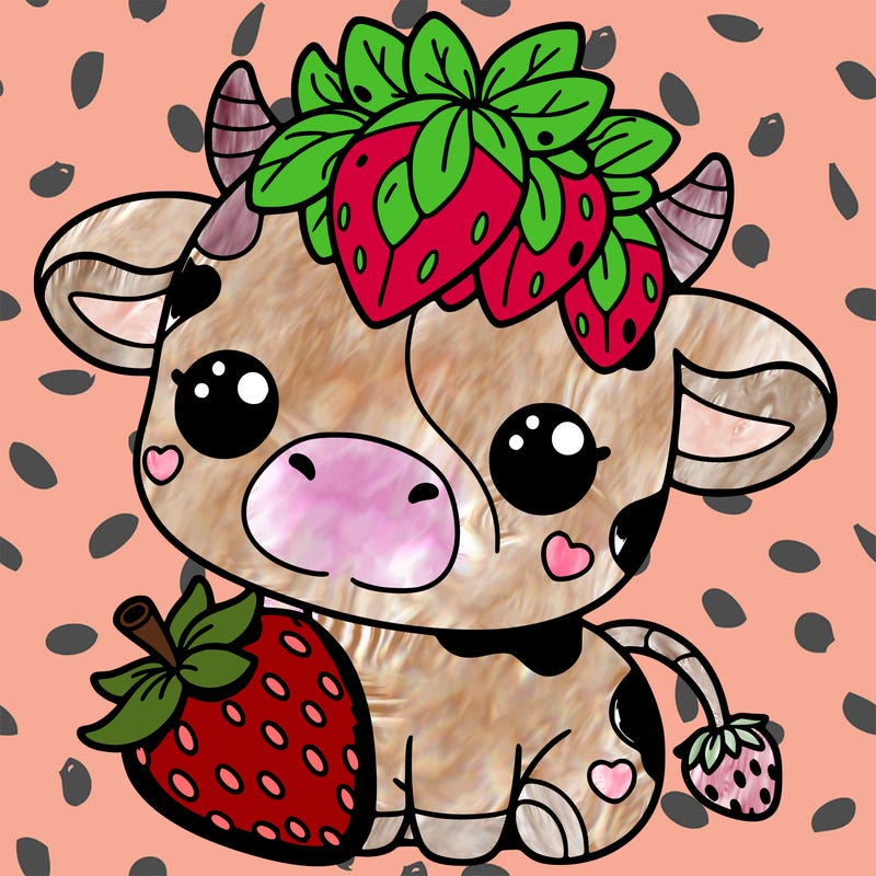 cute strawberry cow