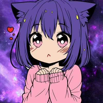shy anime catgirl
