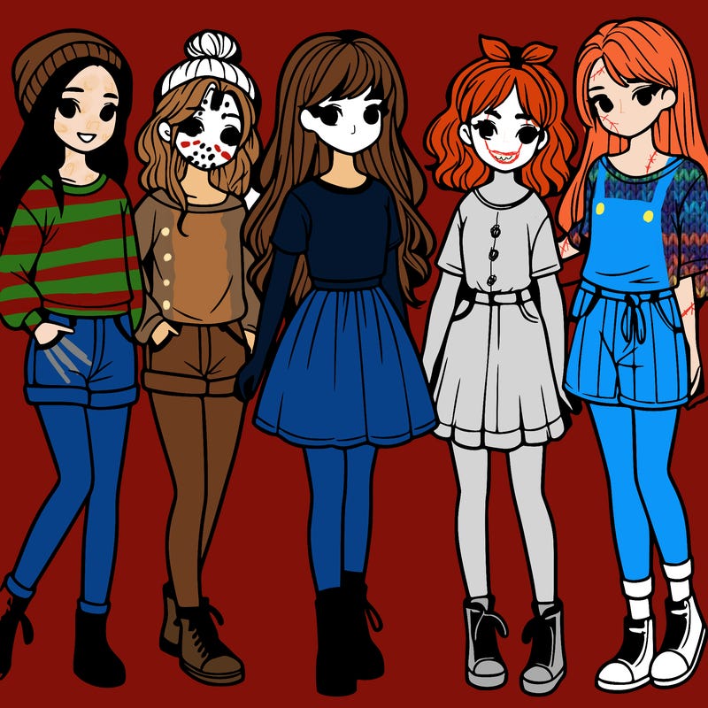 a group of five girls