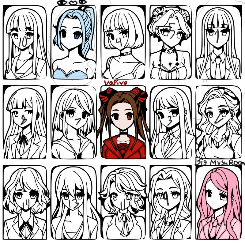 girls that look diffrent anime