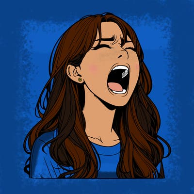 screaming realistic, girl