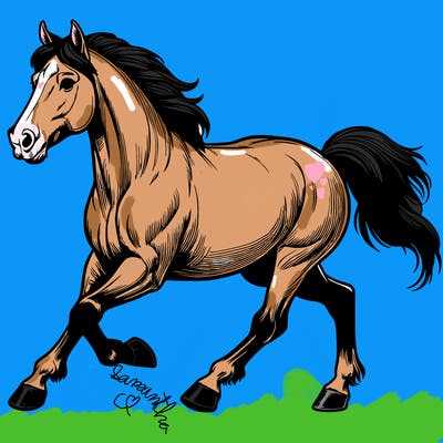 realistic horse running