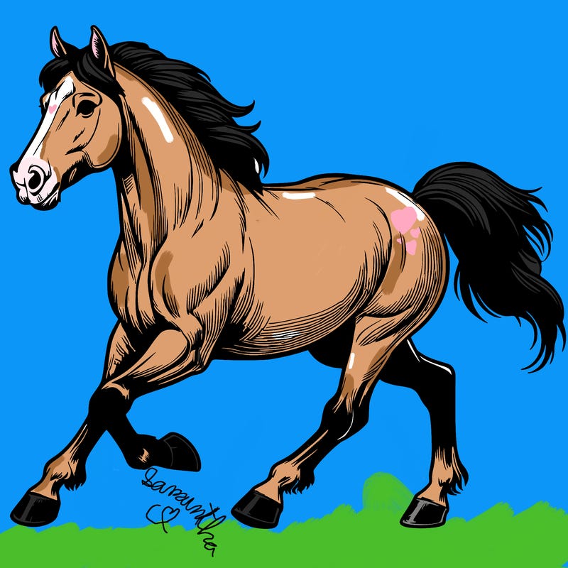 realistic horse running