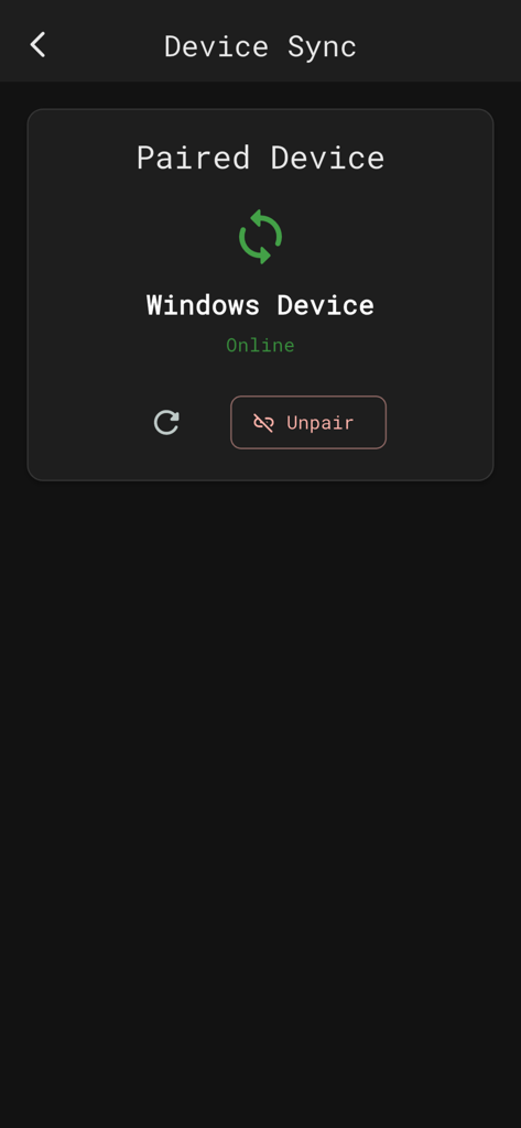 UniDrop - File Sharing - Interfaccia dell'app UniDrop che mostra un dispositivo Windows associato online per la sincronizzazione multipiattaforma