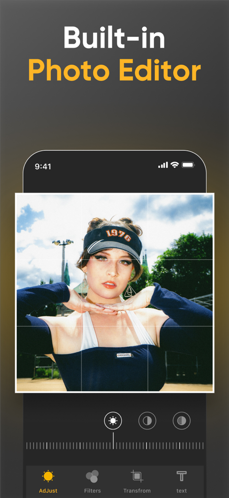 Built-in photo editor feature in the SPV Photo Vault app