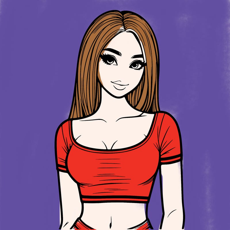 realistic girl with crop top