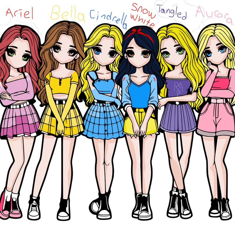 a group of girls realistic