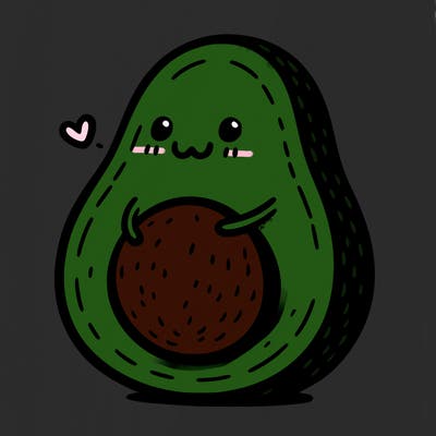 an avocado hugging an avocado