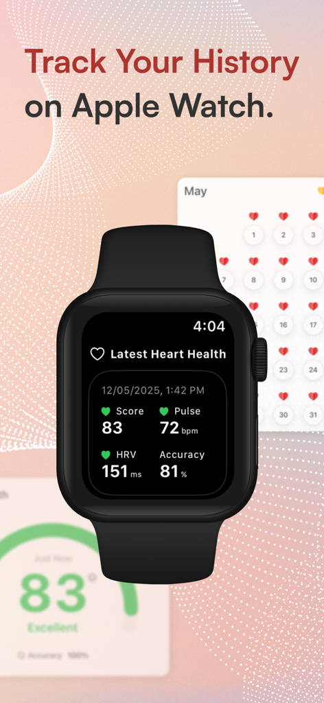 Check Heart Rate Now - Heart rate and HRV data summary on an Apple Watch screen