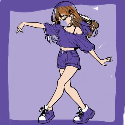 realistic girl danceing