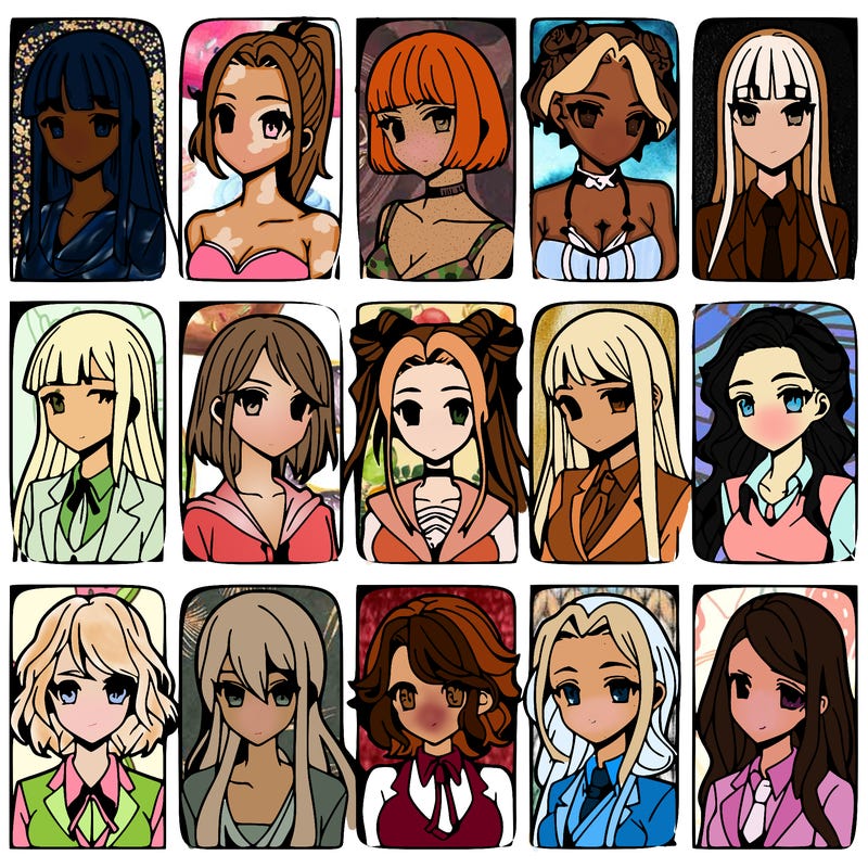 girls that look diffrent anime