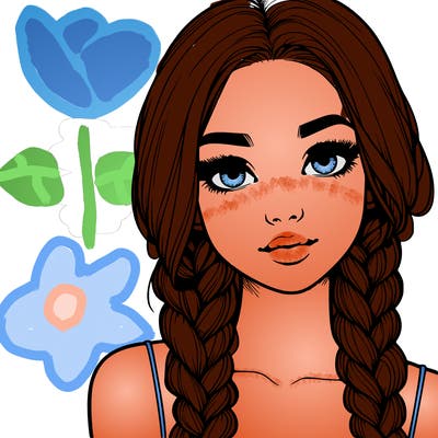 realistic girl with braids