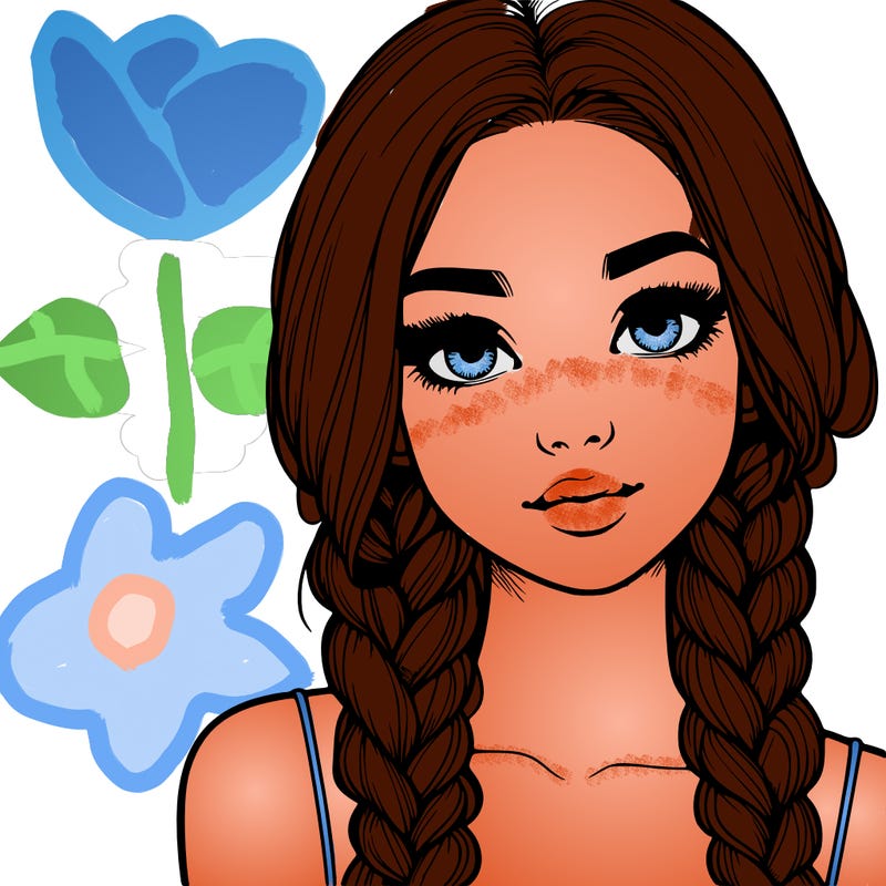 realistic girl with braids