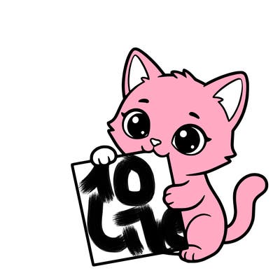 a small cat with a blank sheet of paper in its hand. the cat is sooooooo cute!