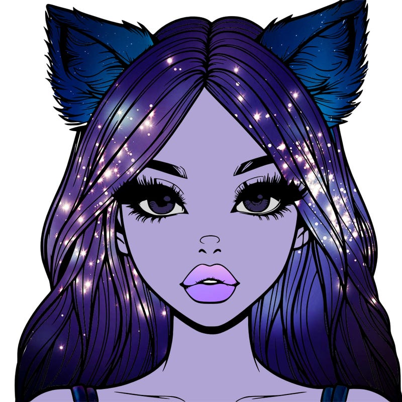 realistic girl with fox ears and realistic lips