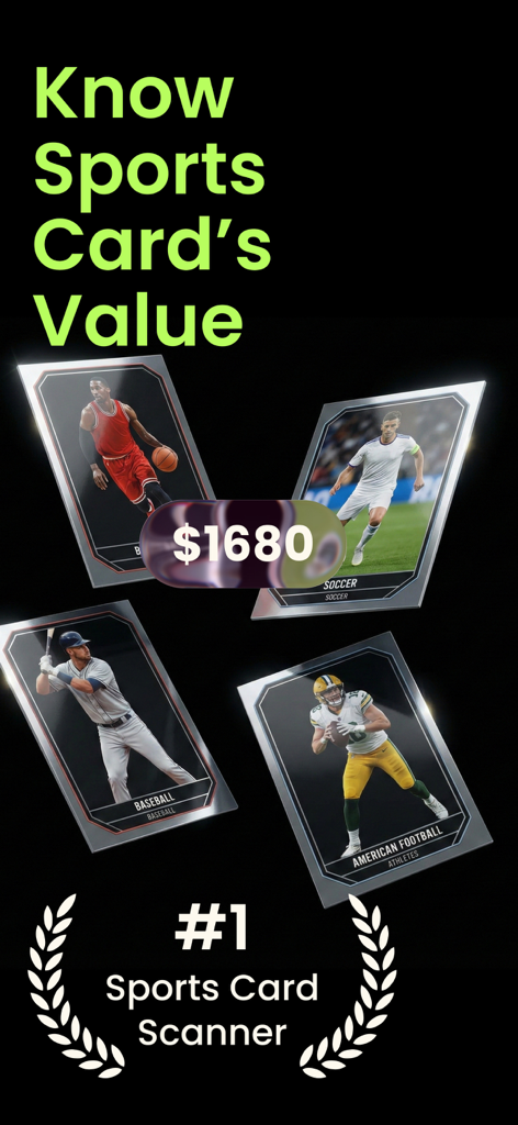 CardLens sports card scanner app showing valuation for multiple sports cards