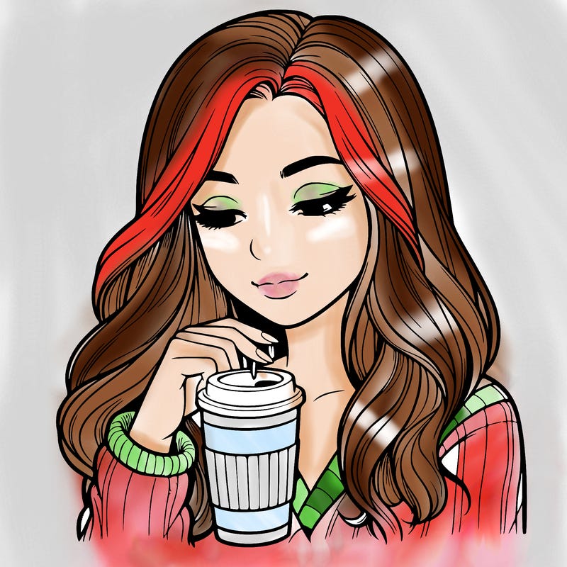 realist girl drinking coffee