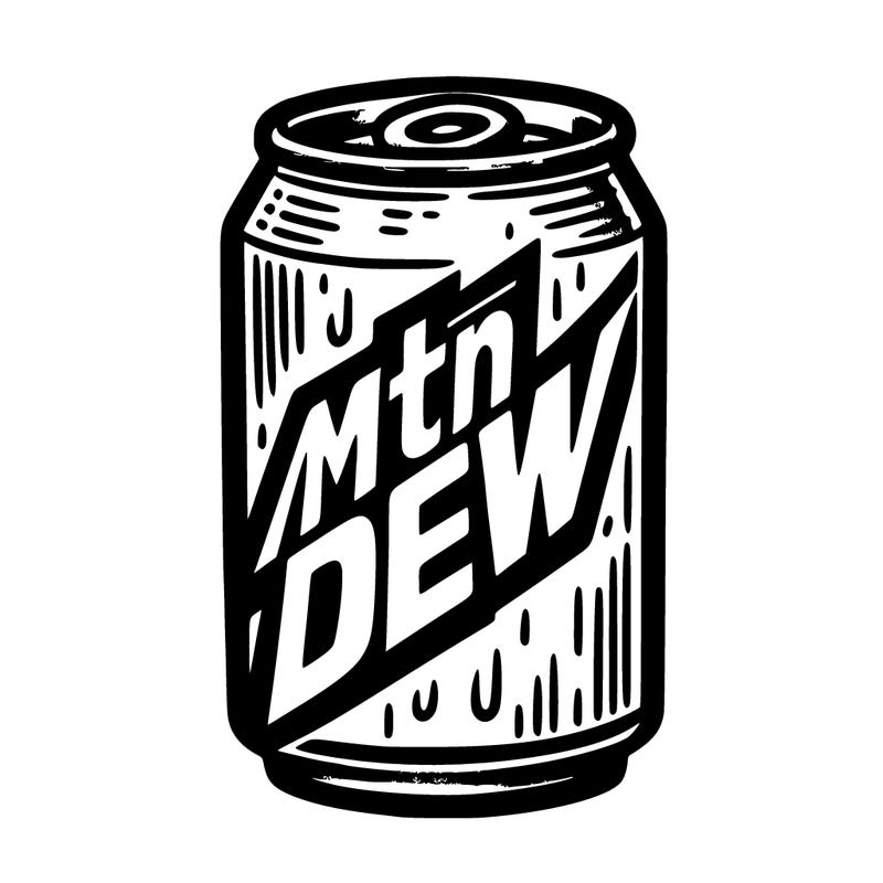 a can that says mtn dew