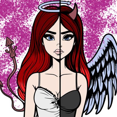 devil vs angel realistic girl