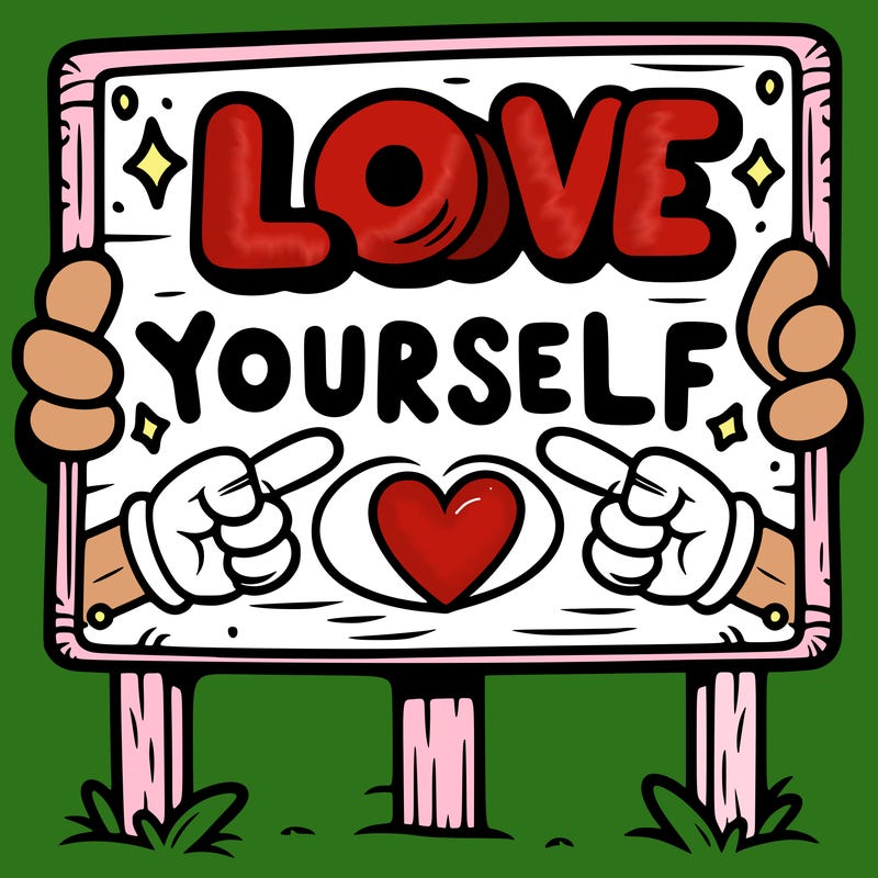 a sign where it is written: love yourself
