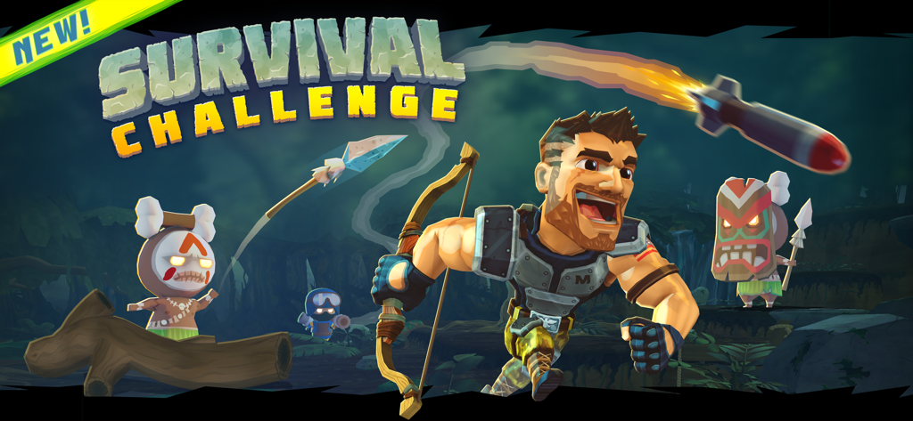 Major Mayhem 2: Action Hero - Major Mayhem running with a bow and arrow in the Survival Challenge game mode