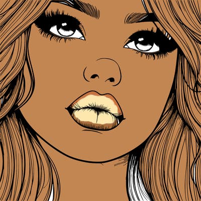 really realistic girl with lips