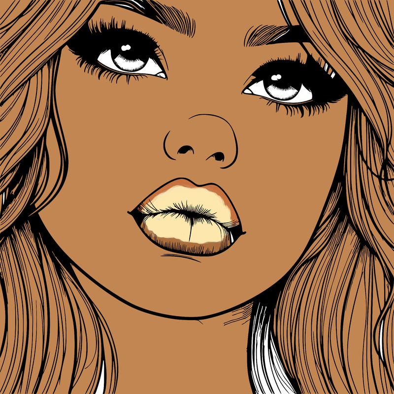 really realistic girl with lips