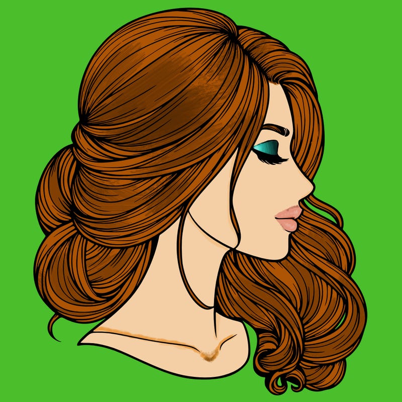 realistic woman's head & hair